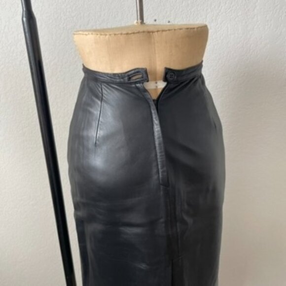 Leather Midi Pencil Skirt Size Small - Picture 6 of 8